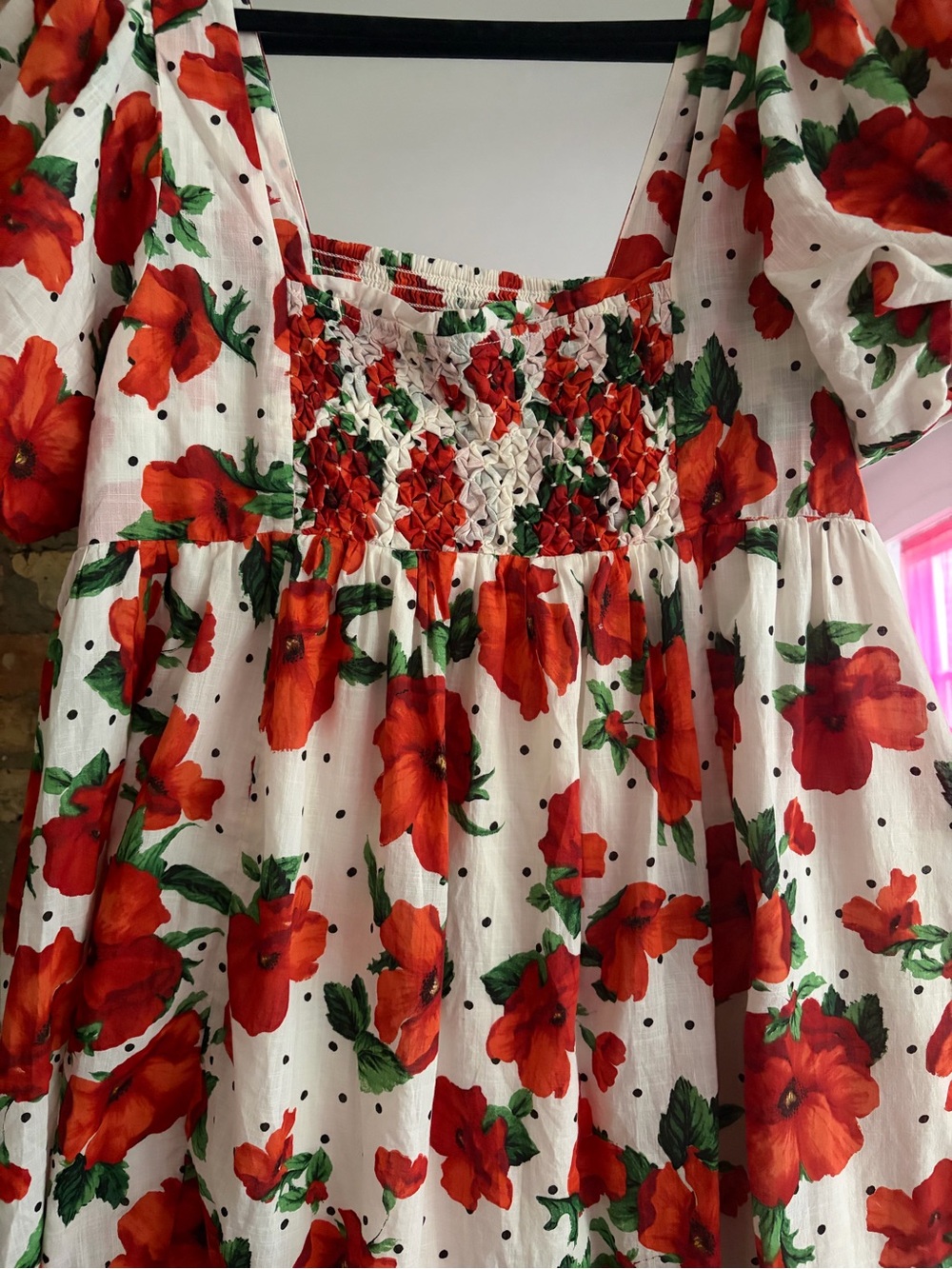 Maeve Anthropologie Square-Neck Smocked Floral Babydoll Dress - Picture 7 of 10